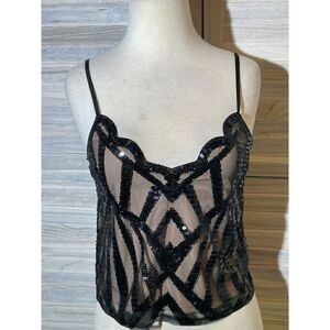 Express XS Sequined Sleeveless Blouse